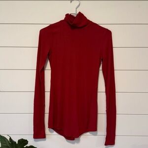 Lululemon Full Day Ahead Turtleneck Burnt Orange Magma Layering Soft Ribbed